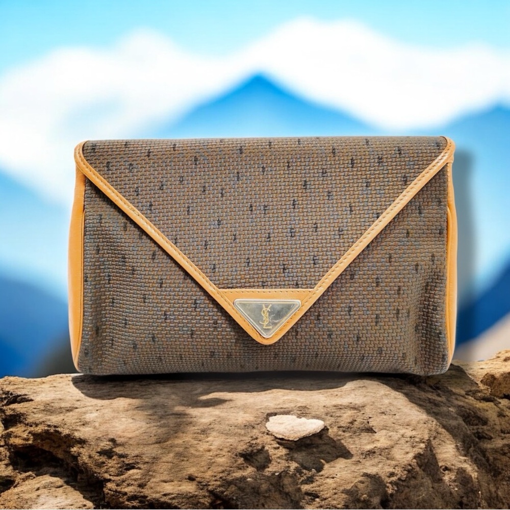 - YSL Yves Saint Laurent shoulder clutch vintage VGC vachetta leather
